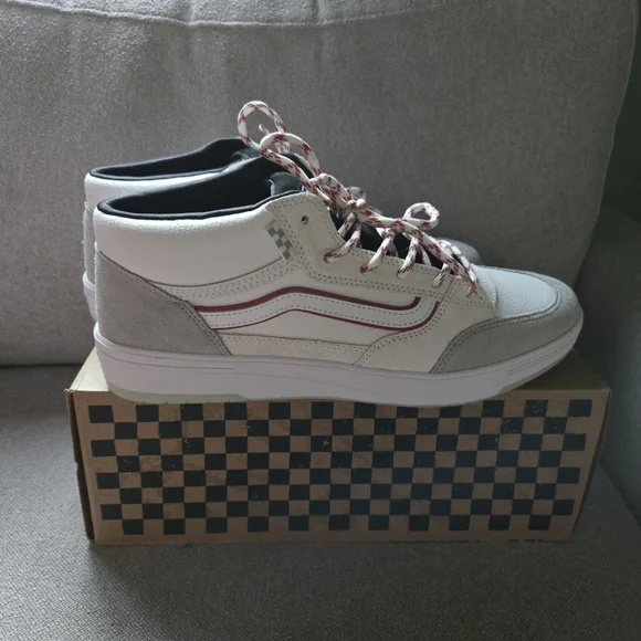 Vans Zahba Mid Men 13 White and Red VR3 Cush Leather Suede 042025 - Picture 8 of 10